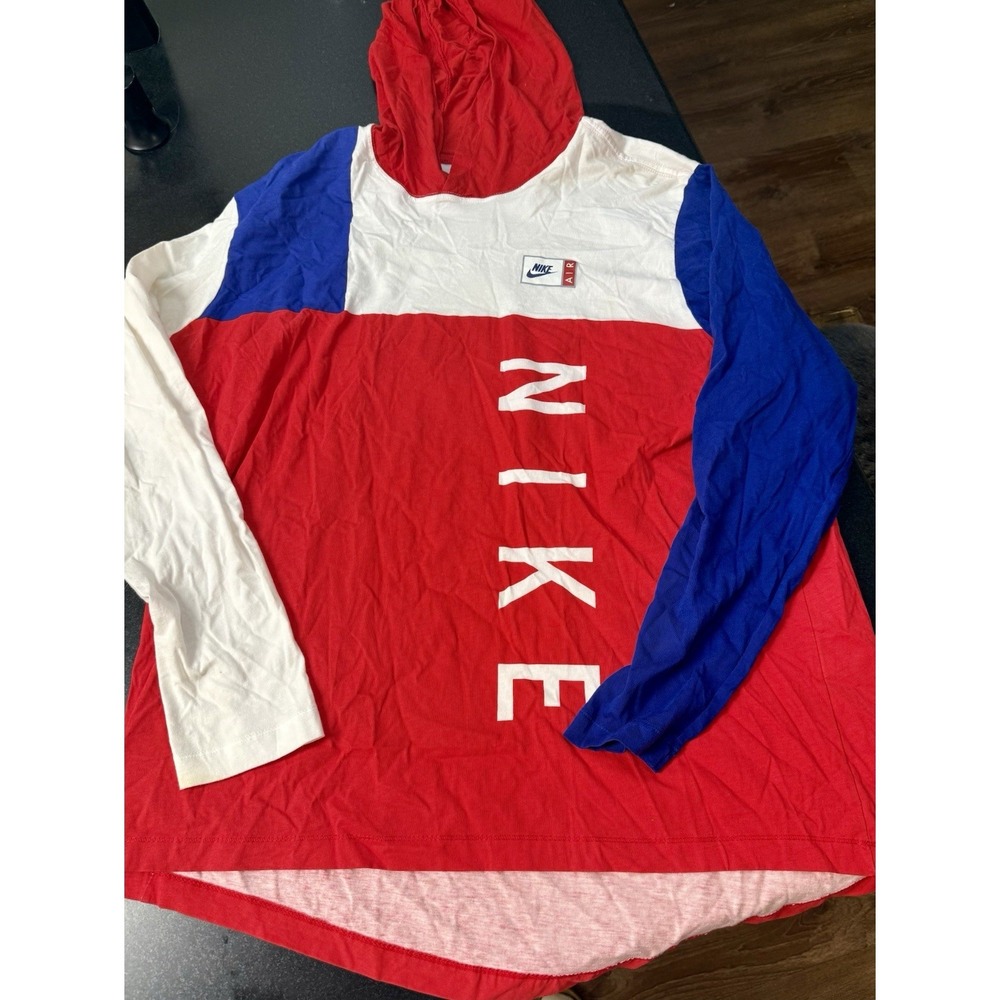 The Nike Tee Shirt Men's XL Hood 90s VTG Air Color Block‎ Streetwear Long Sleeve